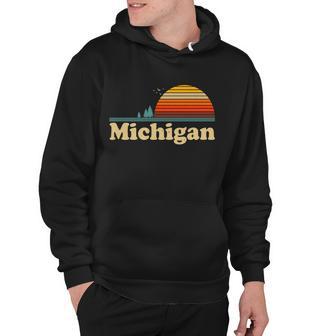 Vintage Retro Michigan Sunset Logo Tshirt Hoodie - Monsterry DE