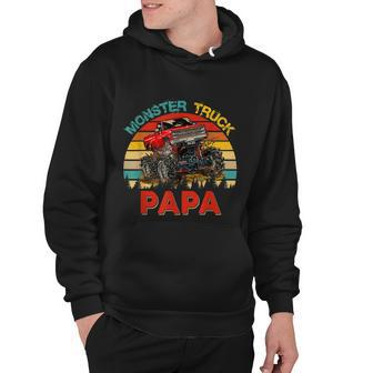 Vintage Retro Monster Truck Papa Driver Lover Fathers Day Hoodie - Monsterry DE