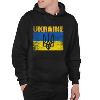 Vintage Ukraine Ukrainian Flag Ukrainians Patriot Stand With Ukraine Hoodie - Monsterry