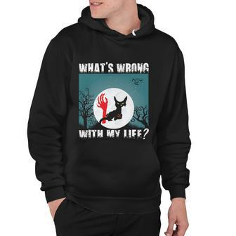 Whats Wrong With My Life Cat Halloween Quote V2 Hoodie - Thegiftio UK