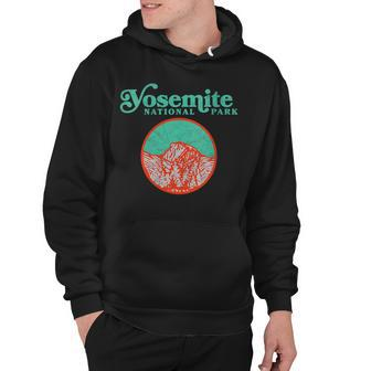 Womens Vintage 80S Badge Yosemite National Park Half Dome Graphic Hoodie - Seseable