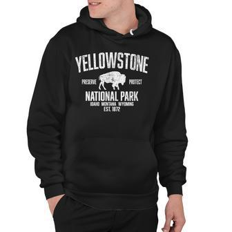 Yellowstone National Park Bison Vintage Buffalo Distressed Hoodie - Thegiftio UK
