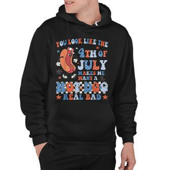 You Look Like 4Th Of July Makes Me Want A Hot Dog Real Bad V12 Hoodie - Seseable