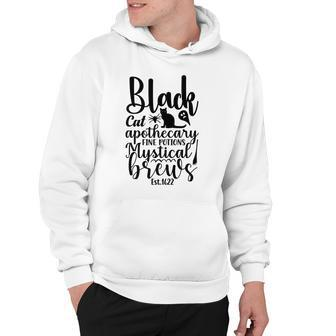 Black Cat Apothecary Fine Potions Mystical Brews Halloween Hoodie - Seseable