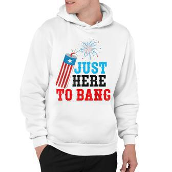 Funny Fourth Of July 4Th Of July Im Just Here To Bang Hoodie - Seseable