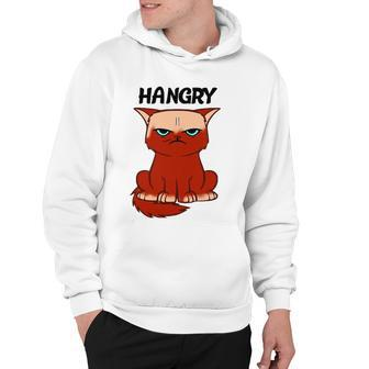 Funny Hangry Cat Cartoon Style Humor Tee Hoodie | Mazezy