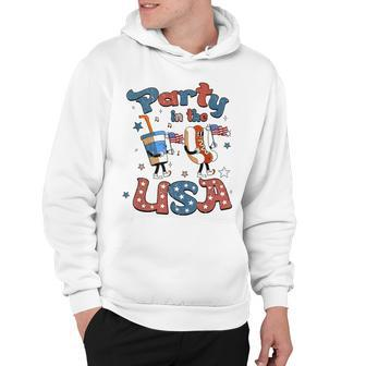 Funny Party In The Usa 4Th Of July Hot Dog Patriotic Kid V2 Hoodie - Seseable