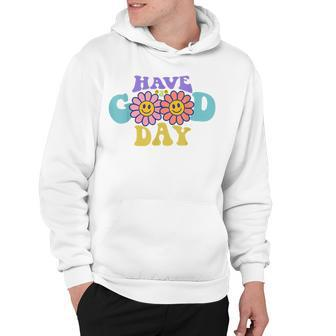 Have A Good Day Pink Smiley Face Preppy Aesthetic Trendy Hoodie - Thegiftio UK