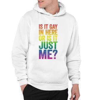 Mens Is It Gay In Here Or Is It Just Me Lgbt Pride Hoodie - Monsterry
