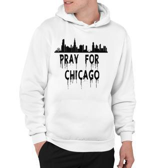 Pray For Chicago Encouragement Distressed Hoodie - Seseable