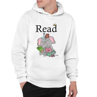 Teacher Library Read Book Club Piggie Elephant Pigeons Funny Tshirt Hoodie - Monsterry