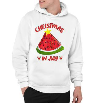 Watermelon Christmas Tree Christmas In July Summer Vacation V3 Hoodie - Seseable