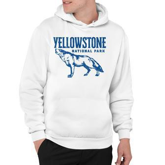 Yellowstone National Park Simple Wolf Howling Hoodie - Thegiftio UK