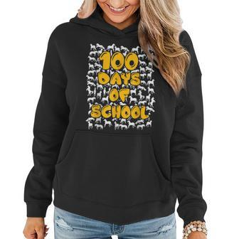 100 Days Of School Horse Mustang Mascot Women Hoodie Graphic Print Hooded Sweatshirt - Thegiftio UK
