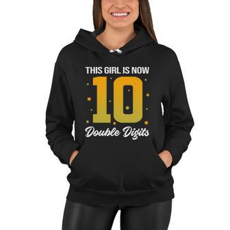 10Th Birthday Glow Party This Girl Is Now 10 Double Digits Gift Women Hoodie - Monsterry AU