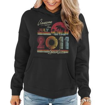 11 Years Old Funny Awesome Since July 2011 11Th Birthday V2 Women Hoodie Graphic Print Hooded Sweatshirt - Thegiftio UK