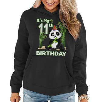 11Th Birthday Gifts 11 Years Old Party Animal Panda Lover Women Hoodie Graphic Print Hooded Sweatshirt - Thegiftio UK