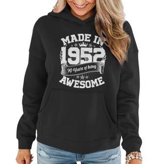 Vintage Crown Made In 1952 70 Years Of Being Awesome 70Th Birthday Graphic Design Printed Casual Daily Basic Women Hoodie