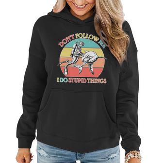 Dont Follow Me I Do Stupid Things Scuba Diver Graphic Design Printed Casual Daily Basic Women Hoodie