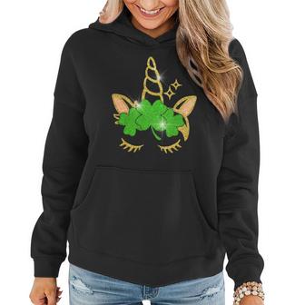Unicorn Face St Patricks Day Graphic Design Printed Casual Daily Basic Women Hoodie