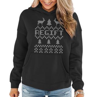 Funny Ugly Christmas Sweater Regift Graphic Design Printed Casual Daily Basic Women Hoodie
