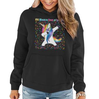 100 Magical Days Of Learning Dabbing Unicorn Graphic Design Printed Casual Daily Basic Women Hoodie