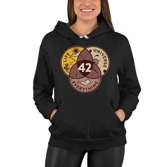 42 Answers To Life Universe Everything Hitchhikers Galaxy Guide Women Hoodie - Monsterry CA