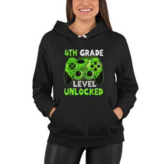 4Th Grade Level Unlocked Graphic Video Gamer Back To School Women Hoodie - Monsterry DE