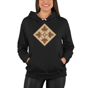 4Th Infantry Division Desert Tan Camo Insignia Women Hoodie | Mazezy