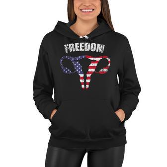 4Th July American Flag Uterus Womens Rights Pro Choice Women Hoodie - Seseable