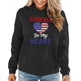 4Th July Forever In My Heart Memorial Day Meaningful Gift Graphic Design Printed Casual Daily Basic Women Hoodie - Thegiftio UK