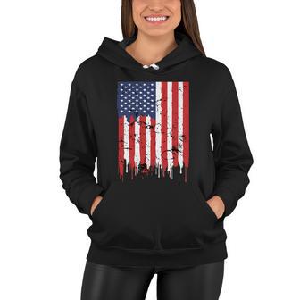 4Th Of July American Flag Vintage Design Patriotic Women Hoodie - Monsterry CA