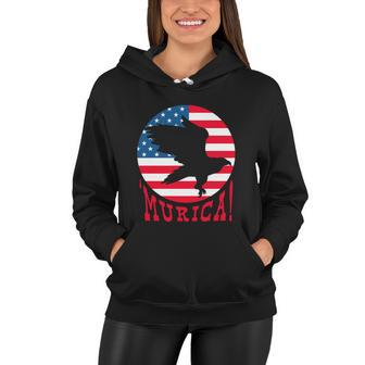 4Th Of July Funny Funny Gift Eagle Mullet Murica Patriotic Flag Gift Women Hoodie - Monsterry