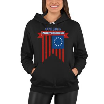 4Th Of July Independence American Flag Women Hoodie - Monsterry
