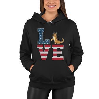 4Th Of July Patriotic Love German Shepherd Dog American Flag Gift Women Hoodie - Monsterry CA