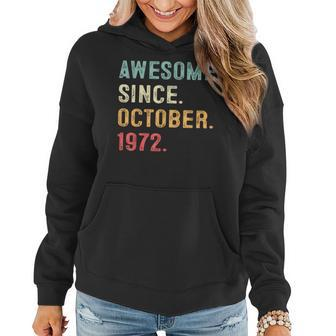 50 Years Old Gifts Awesome Since October 1972 50Th Birthday V6 Women Hoodie Graphic Print Hooded Sweatshirt - Thegiftio UK