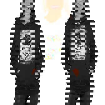 52 & Fabulous 52Nd Birthday Afro Hair Messy Bun Black Queen Women Hoodie | Seseable CA