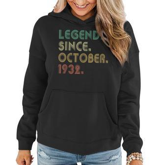 90 Year Old Legend Since October 1932 90Th Birthday Gift Women Hoodie Graphic Print Hooded Sweatshirt - Thegiftio UK