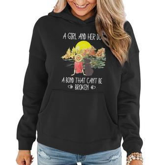 A Girl And Her Dog A Bond That Cant Be Broken Cute Graphic Design Printed Casual Daily Basic Women Hoodie - Thegiftio UK