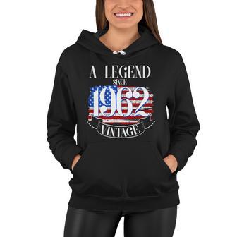 A Legend Since 1962 Vintage Usa Flag 60Th Birthday Women Hoodie - Monsterry CA