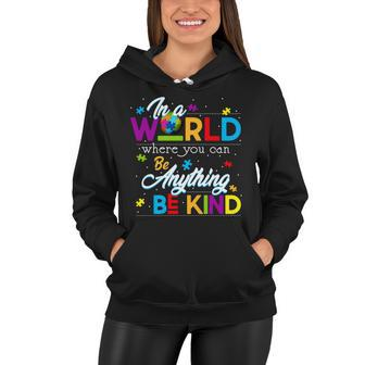 A World With Kindness Autism Awareness Women Hoodie - Monsterry