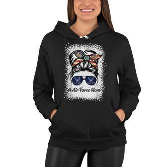 Air Force Mom Messy Bun Sunglasses Military Mom Mothers Day Women Hoodie - Seseable