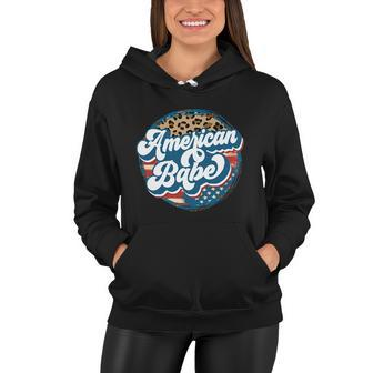 All American Babe Cute Funny 4Th Of July Independence Day Graphic Plus Size Top Women Hoodie - Monsterry AU