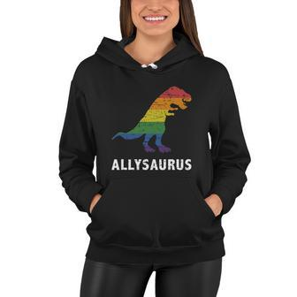 Ally Lgbt Pride Allysaurus Dinosaur Tshirt Women Hoodie - Monsterry