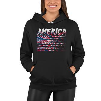 America Lightning Bolt Usa Tie Dye Flag Women Hoodie - Thegiftio UK