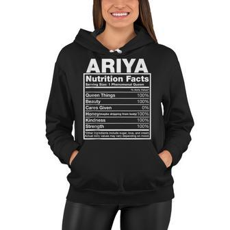 Ariya Nutrition Facts Ariya Name Birthday Women Hoodie - Thegiftio UK