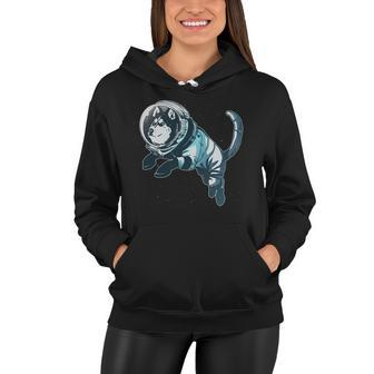 Astronaut Husky Dog Space Women Hoodie - Monsterry