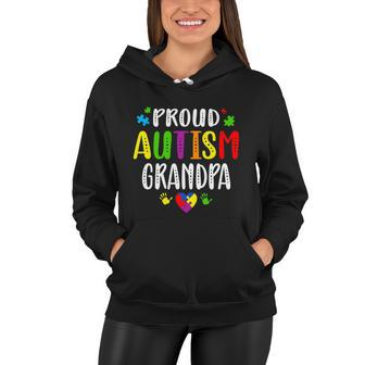 Autism Awareness Proud Autism Grandpa Hand Heart Puzzle Men Tshirt Women Hoodie - Monsterry