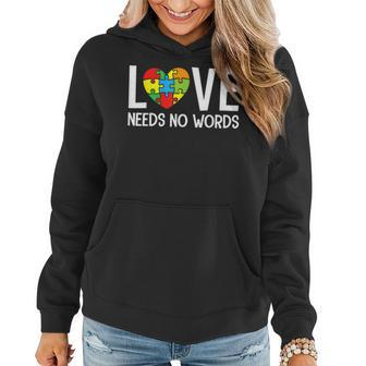 Autism Awareness Teacher Love Needs No Word Special Ed V3 Women Hoodie Graphic Print Hooded Sweatshirt - Thegiftio UK