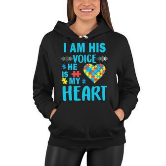 Autism I Am His Voice He Is My Heart Tshirt Women Hoodie - Monsterry AU